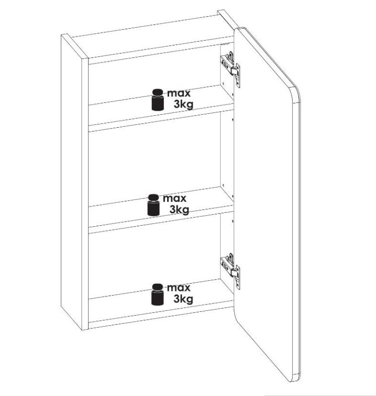 Skrinka so zrkadlom, 40cm, dub craft zlatý, ARUBA 842