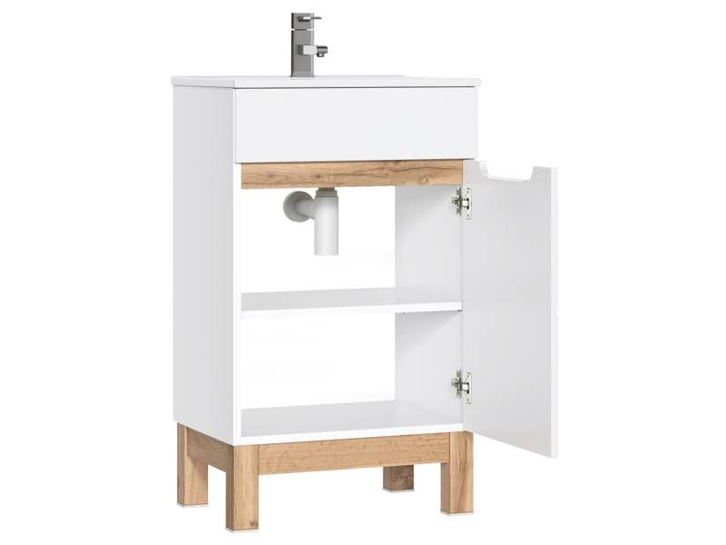 Skrinka pod umývadlo, 40cm, biela, lesk, BALI WHITE 824