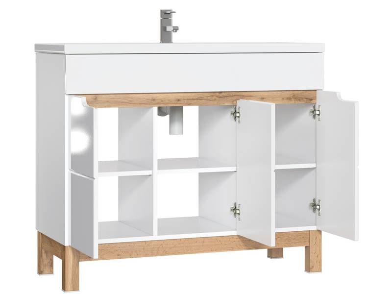 Skrinka pod umývadlo, 100cm, biela, lesk, BALI WHITE 825