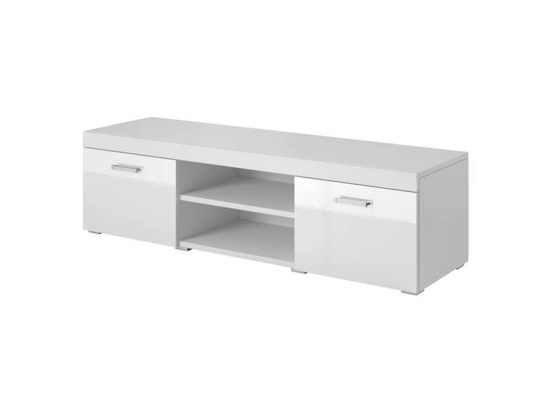 Televízny stolík, 140cm, biely, SAMBA 9