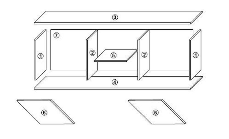 Televízny stolík, 180cm, čierny, biely, SOHO 180 S3