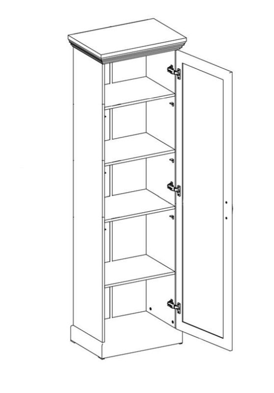 Skriňa, 57cm, policová, sosna nordická, dub divoký, ROYAL S1D