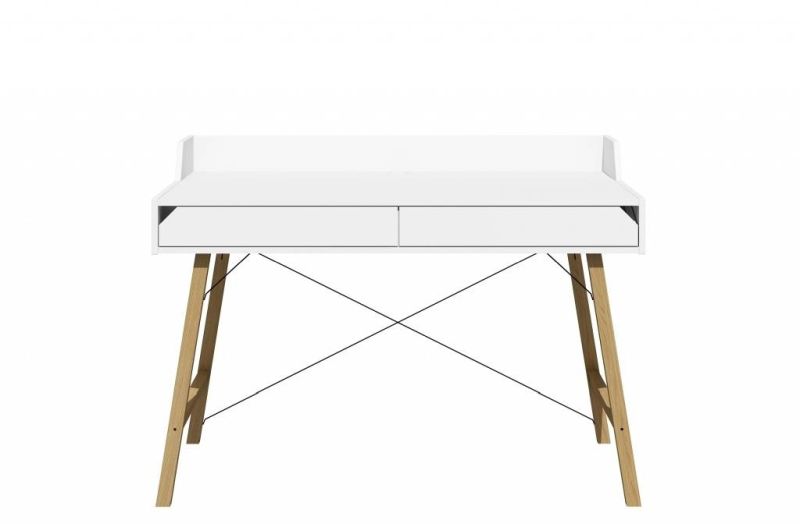 Písací stôl, 120x60cm, biely, dub, BELL AMY LOTTA DESK