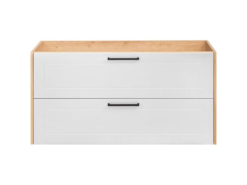 Skrinka pod umývadlo, 120cm, dub artisan, biela, MADERA WHITE 854