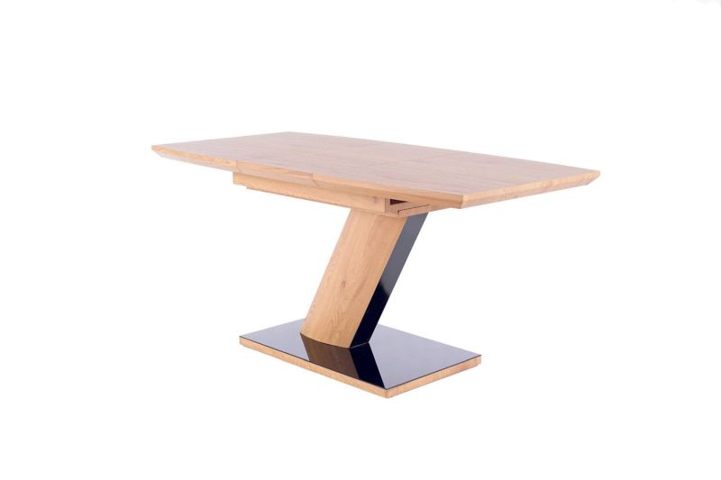 Jedálenský stôl, 120x80cm, rozkladací, MDF, dub, čierny, Signal, TORONTO