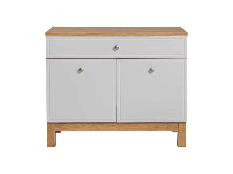 Skrinka do kúpeľne, 90cm, dub artisan, biela, SAMOA 852