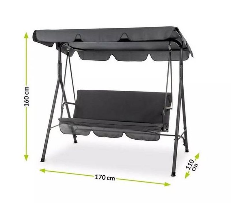 Záhradná hojdačka, tmavosivá, MRP AMATA