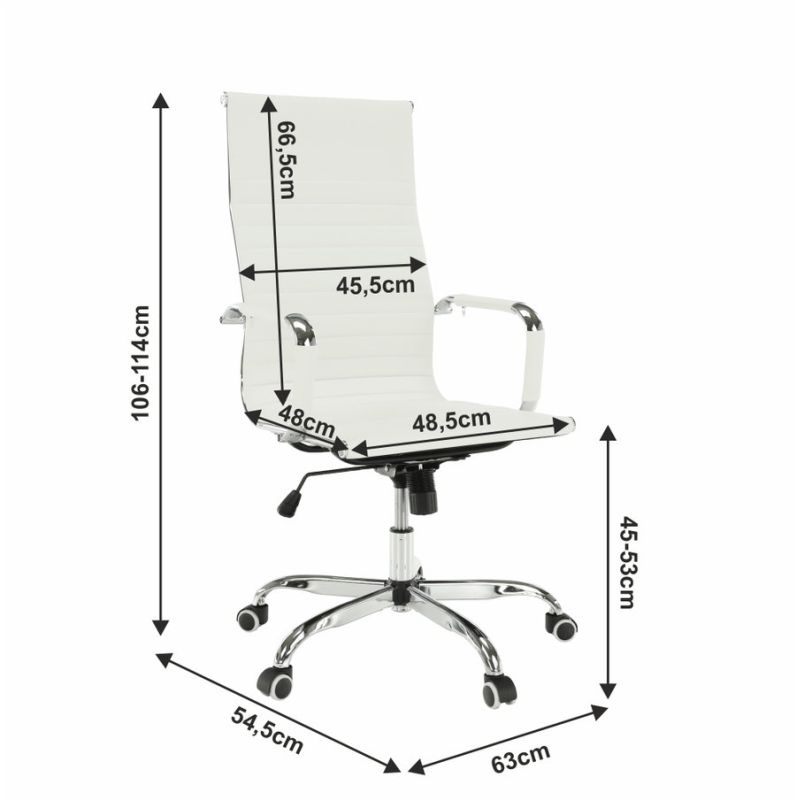 Kancelárske kreslo, biela ekokoža, AZURE 2 NEW
