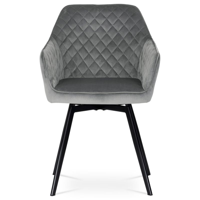 Jedálenská stolička, sivá, zamatová, látka, DCH-425 GREY4