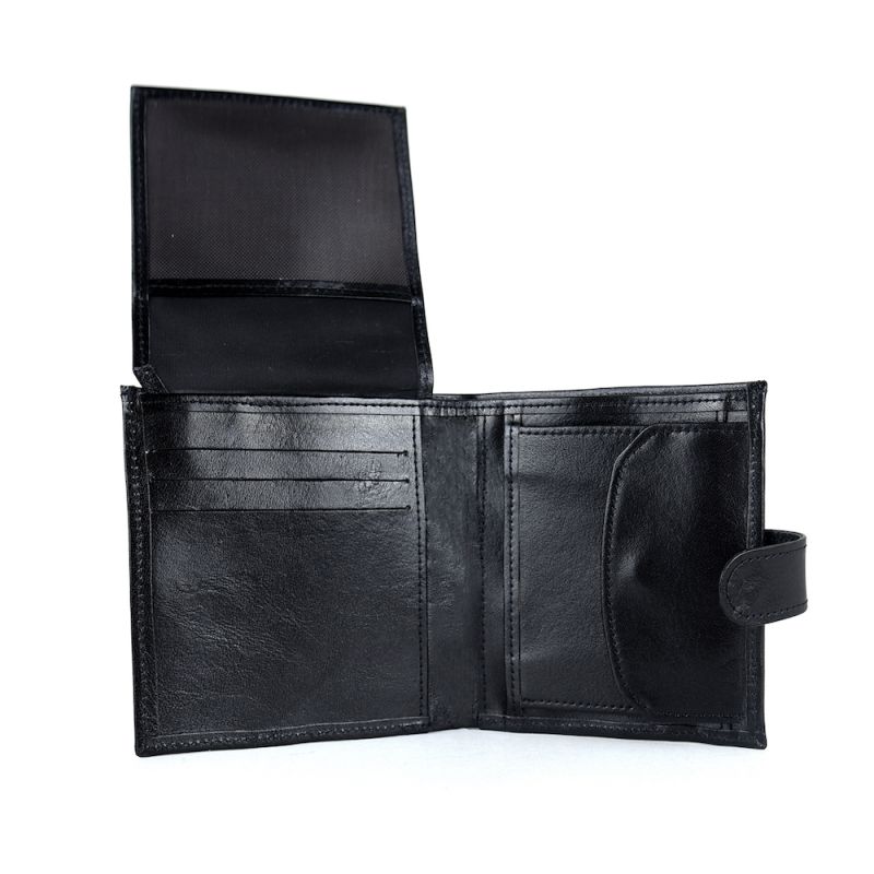 Kožená peňaženka z pravej kože so zapínaním č.8334 v čiernej farbe