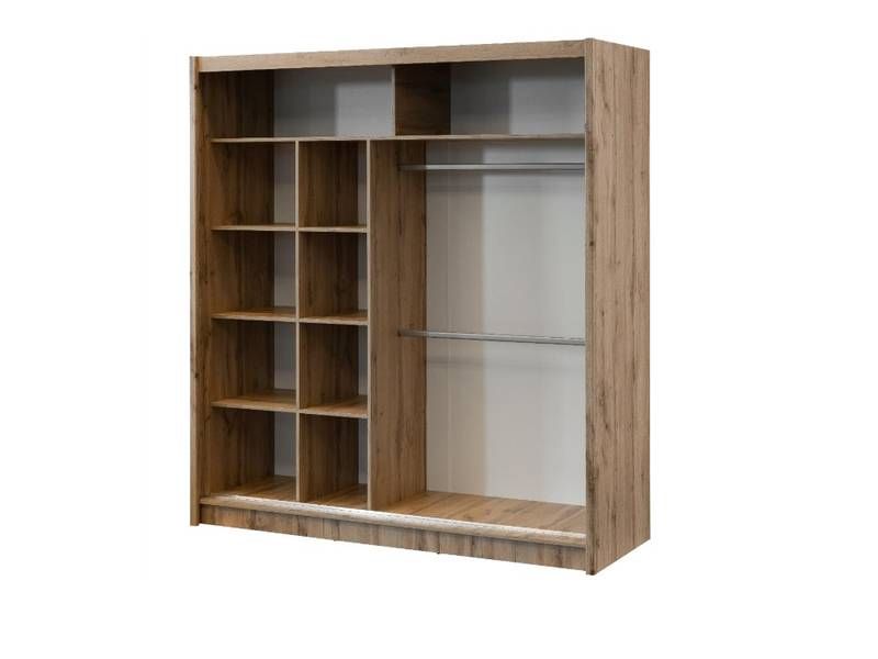 Skriňa, 250cm, kombinovaná, dub wotan, čierna, LONDON 250