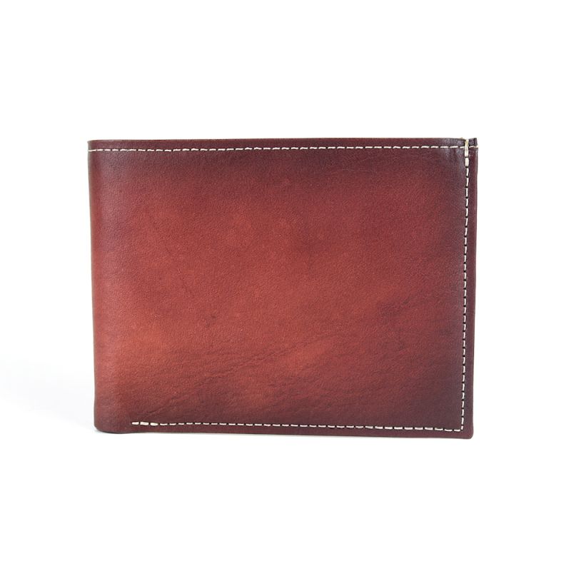 Módna peňaženka z pravej kože č.8406 v bordovej farbe, ručne natieraná