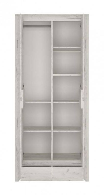 Skriňa, 84cm, kombinovaná, dub white craft, ANGEL TYP 20