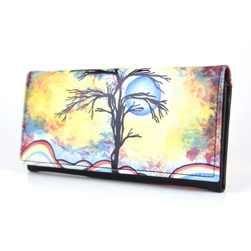 Ručne maľovaná kožená peňaženka 7757 s motívom Jar