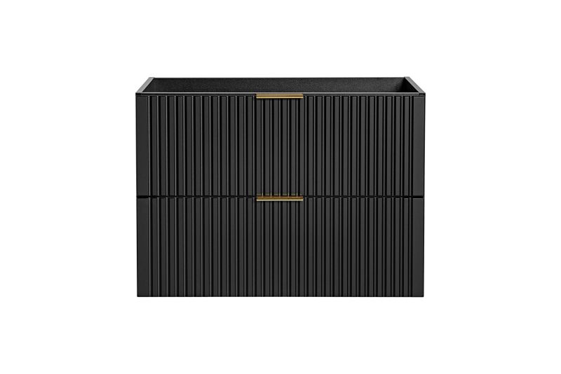 Skrinka pod umývadlo, 80cm, čierny mat, ADEL BLACK 82-80-B-2S