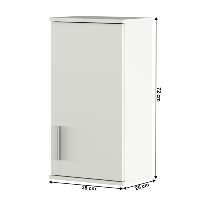 Závesná skrinka, 38cm, matná biela LESSY NEW 04