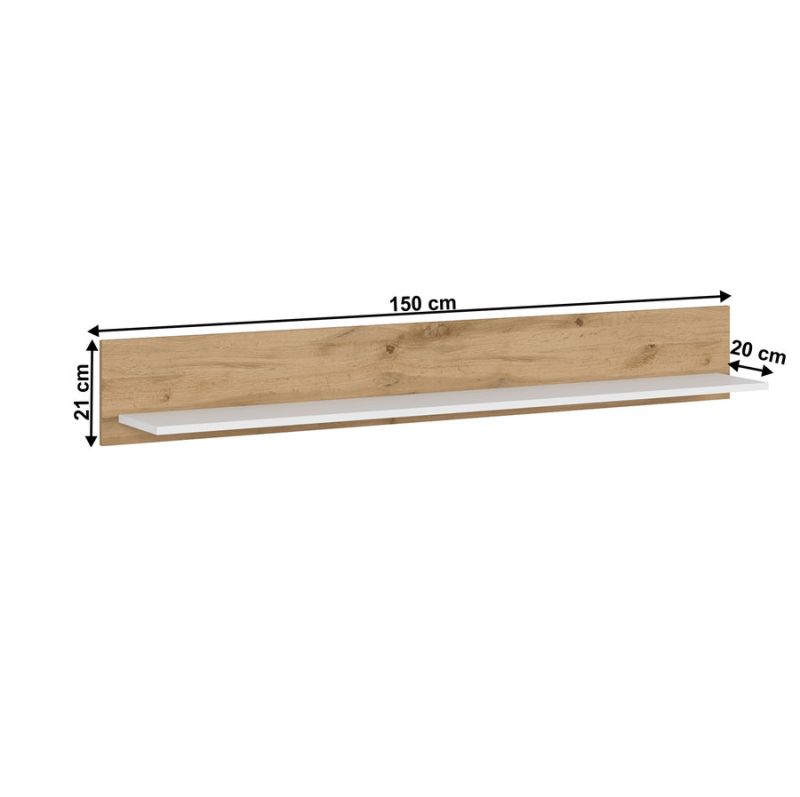 Polica, 150cm, biela, VILGO 150