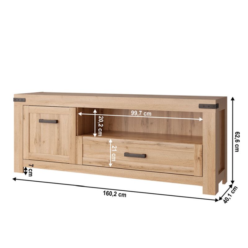 RTV stolík, 160cm, dub wotan, MORATIZ 1D1S