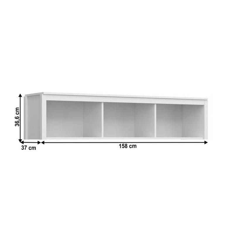 Polica závesná, 158cm, biela, OLJE