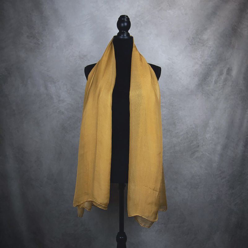 Luxusný hodvábny šál MEDENÝ 180 x 110cm, Ručná výroba na Slovensku