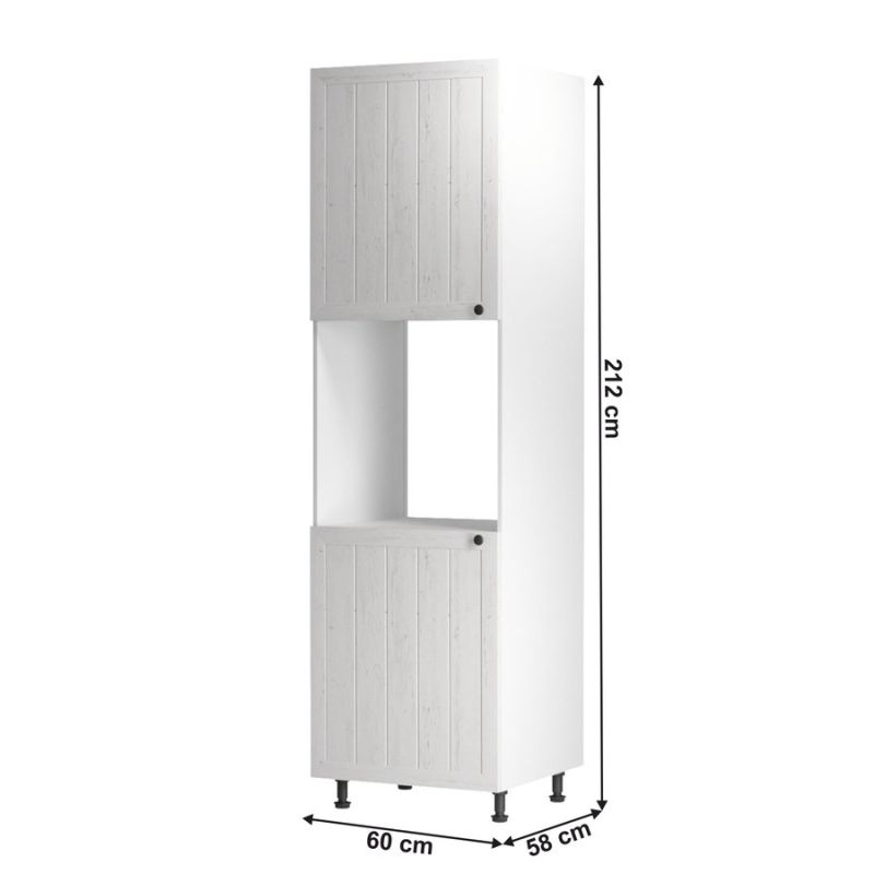 Skrinka potravinová, 60cm, biela, sosna andersen, ľavá, PROVANCE D60P