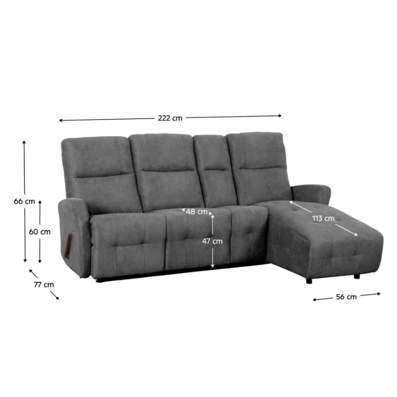 Nastaviteľná rohová sedacia súprava, tmavosivá látka, pravá, TROJAN ROH