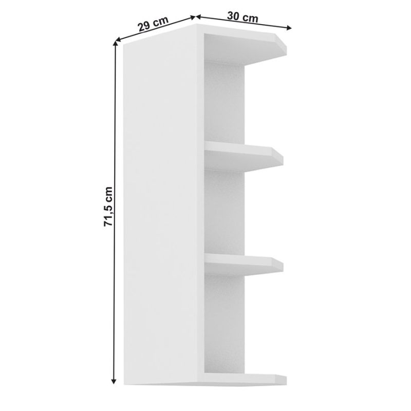 Horná skrinka otvorená, 30cm, biela, LULA 30 G-72 ZAK BB