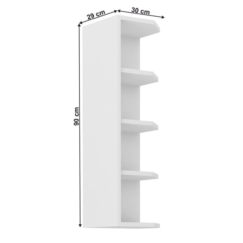 Horná skrinka otvorená, 30cm, biela, LULA 30 G-90 ZAK