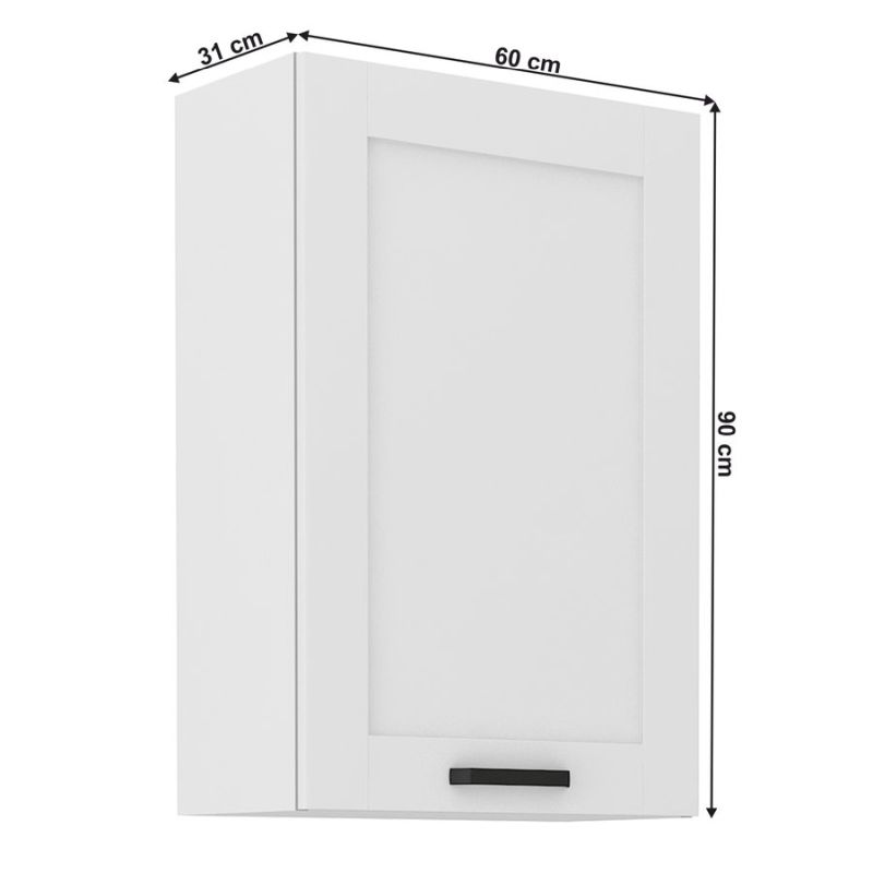 Horná skrinka, 60cm, biela, LULA 60 G-90 1F