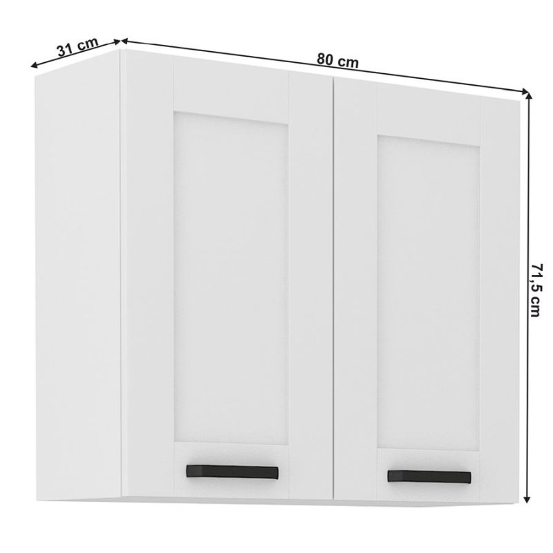 Horná skrinka, 80cm, biela, LULA 80 G-72 2 F