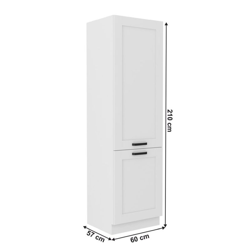 Vysoká skrinka na chladničku, 60cm, biela, LULA 60 LO-210 2F