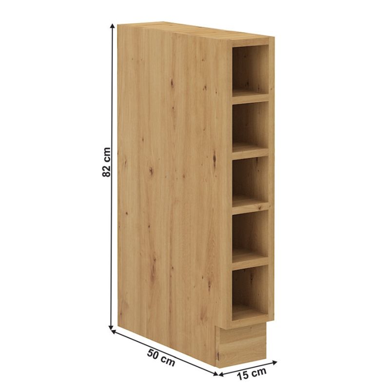 Spodná skrinka otvorená, 15cm, dub artisan, LULA 15D OTW BB