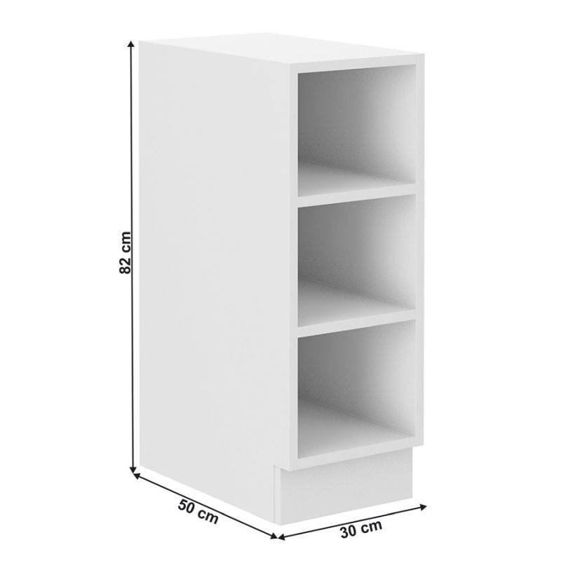 Spodná skrinka otvorená, 30cm, biela, LULA 30 D OTW BB