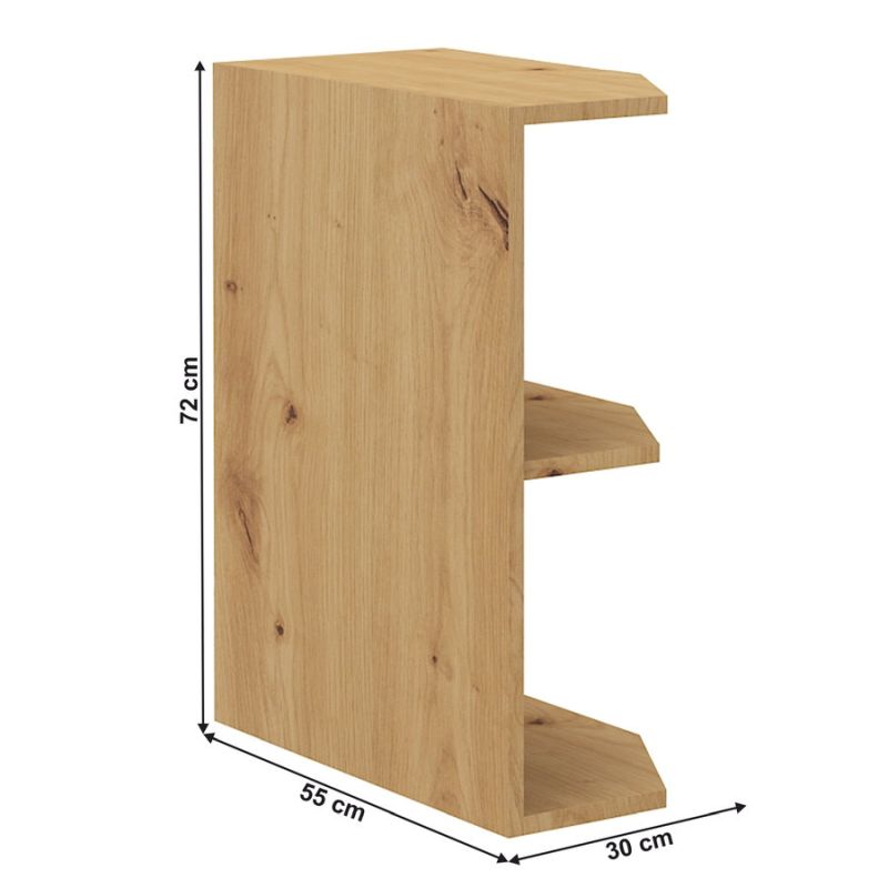 Spodná skrinka otvorená, 30cm, dub artisan, LULA 30 D ZAK BB