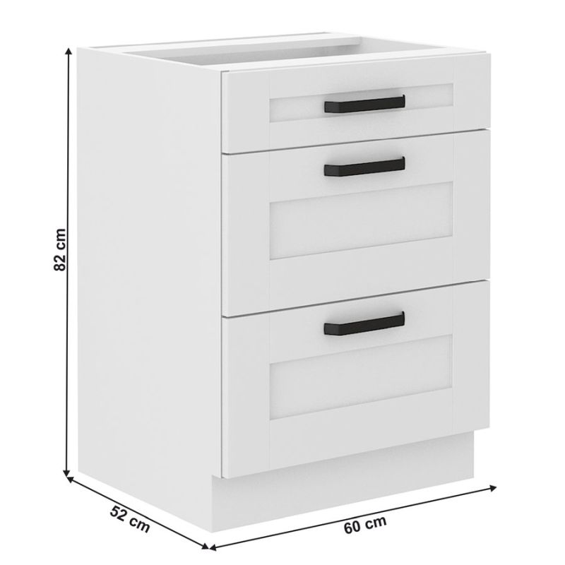 Spodná skrinka, 60cm, biela, LULA 60 D 3S BB