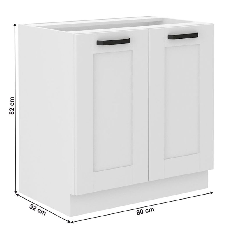 Spodná skrinka, 80cm, biela, LULA 80 D 2F BB