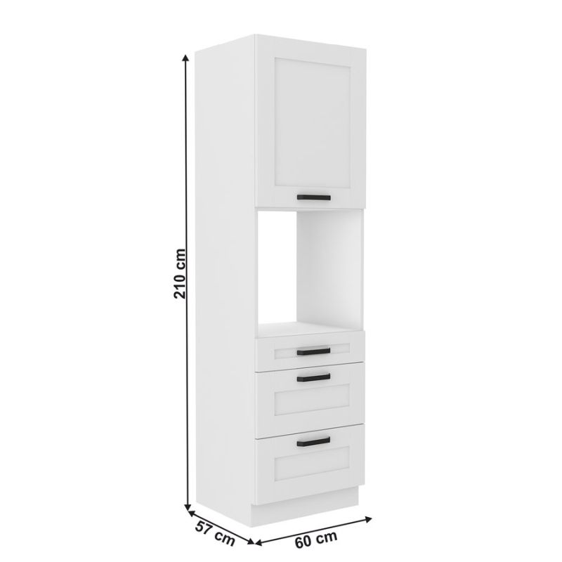 Vysoká skrinka na rúru, 60cm, biela, LULA 60 DPS-210 3S 1F