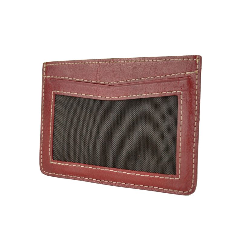 Malé púzdro na karty z pravej kože v bordovej farbe