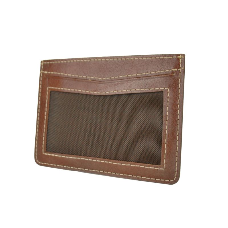 Malé púzdro na karty z pravej kože vo svetlo hnedej farbe