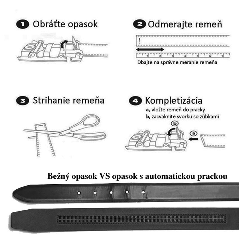 Opasok z pravej kože s automatickou prackou BLACK PUSH Bordová