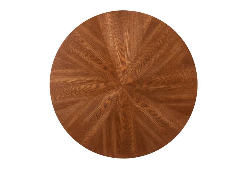 Jedálenský stôl, okrúhly 100cm, MDF, orech, čierny, Signal, AMADEO
