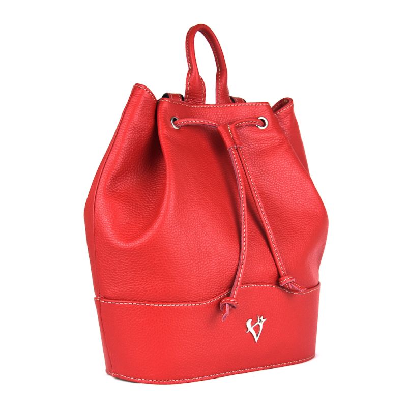 Kožený batoh z pravej kože v červenej farbe