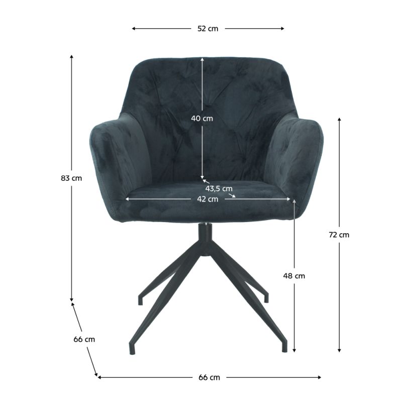 Otočná stolička, tmavosivá látka, čierny kov, VELEZA NEW