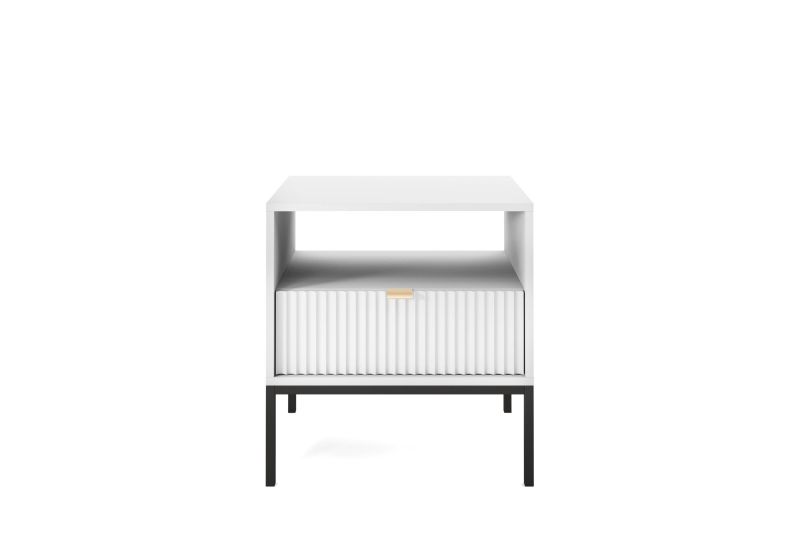 Nočný stolík, 54cm, biely, čierny, NOVA S54