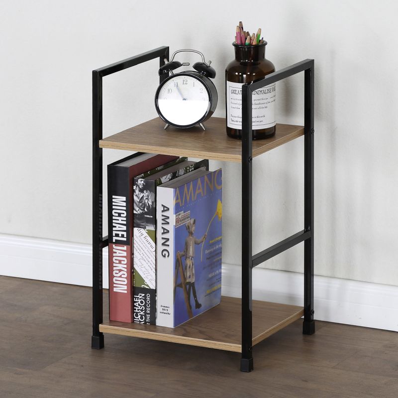 Regál, 29cm, kov, MDF, dub, GD-212 OAK