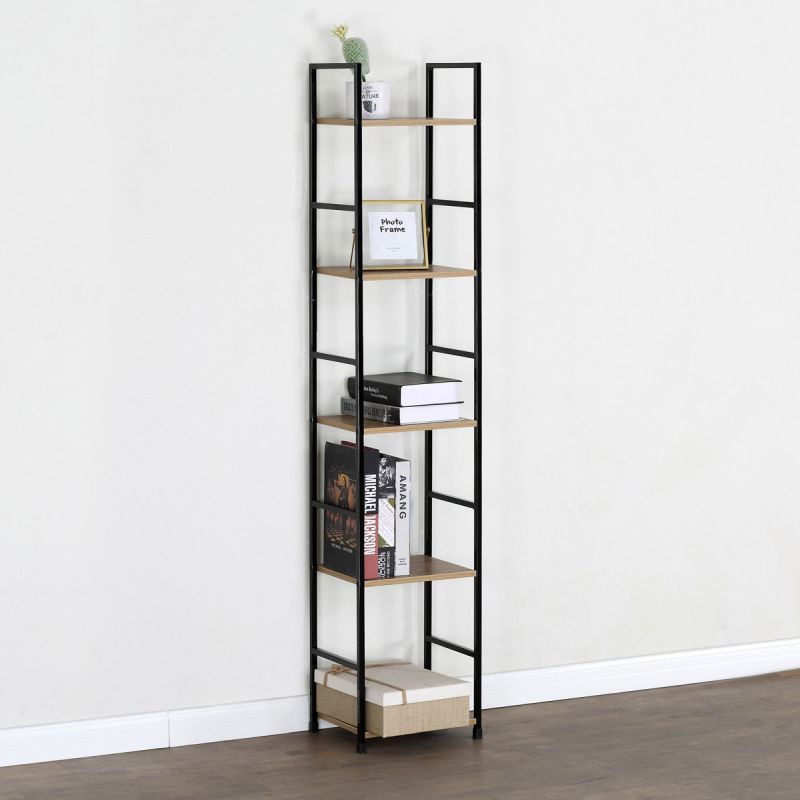 Regál, 29cm, kov, MDF, dub, GD-215 OAK