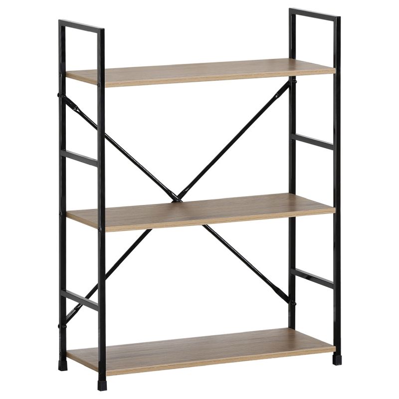 Regál, 59cm, kov, MDF, dub, GD-223 OAK