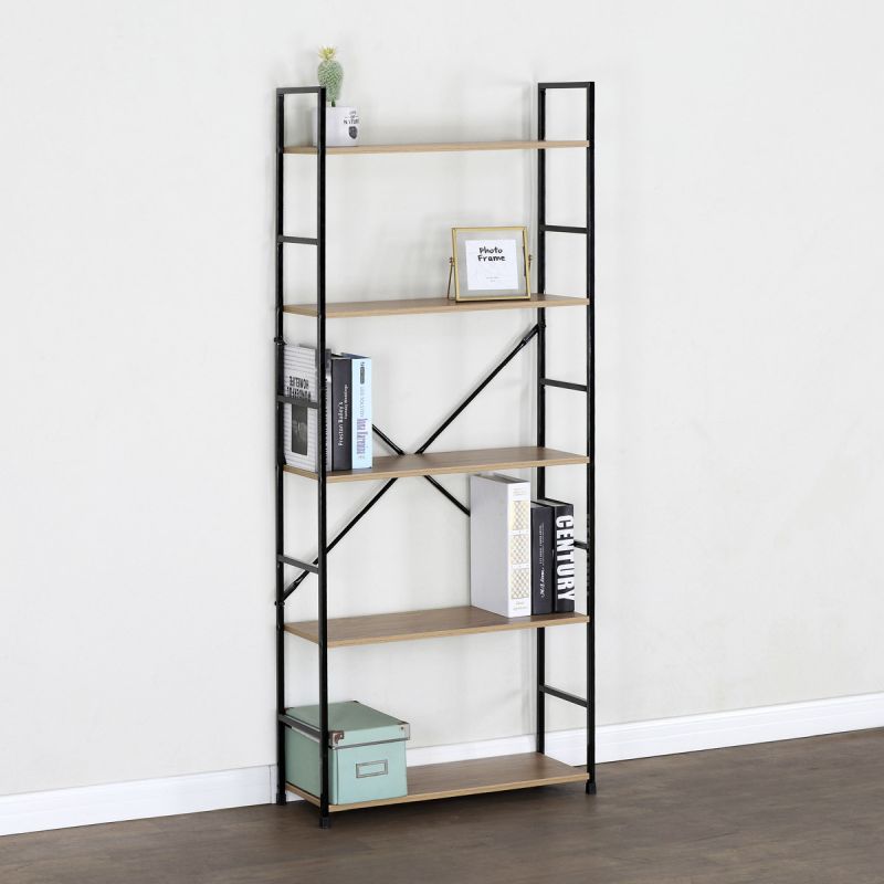 Regál, 59cm, kov, MDF, dub, GD-225 OAK