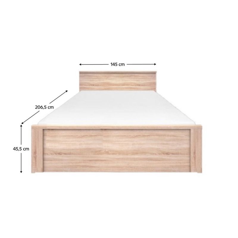 Posteľ, 140x200, dub sonoma, TOPTY TYP 44