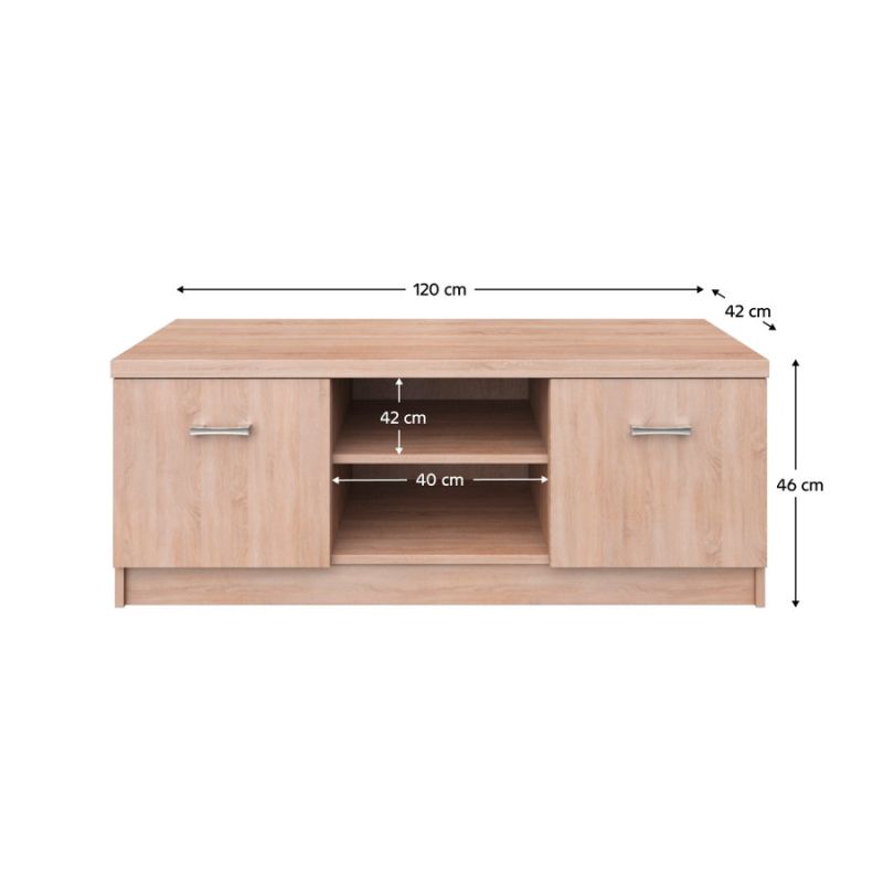RTV Stolík, 120cm, dub sonoma, TOPTY TYP 35 2D